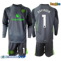 Maglie da calcio Manchester United Altay Bayindir #1 Portiere Seconda Maglia Bambino 2025-26 Manica Lunga + Pantaloni corti)